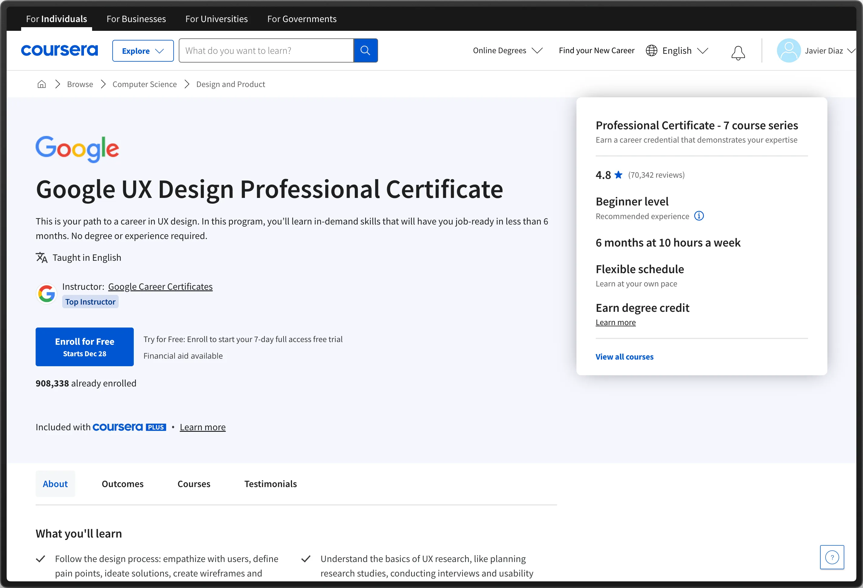 Curso de diseño UX de Google en Coursera Aprender diseño UX con Google
