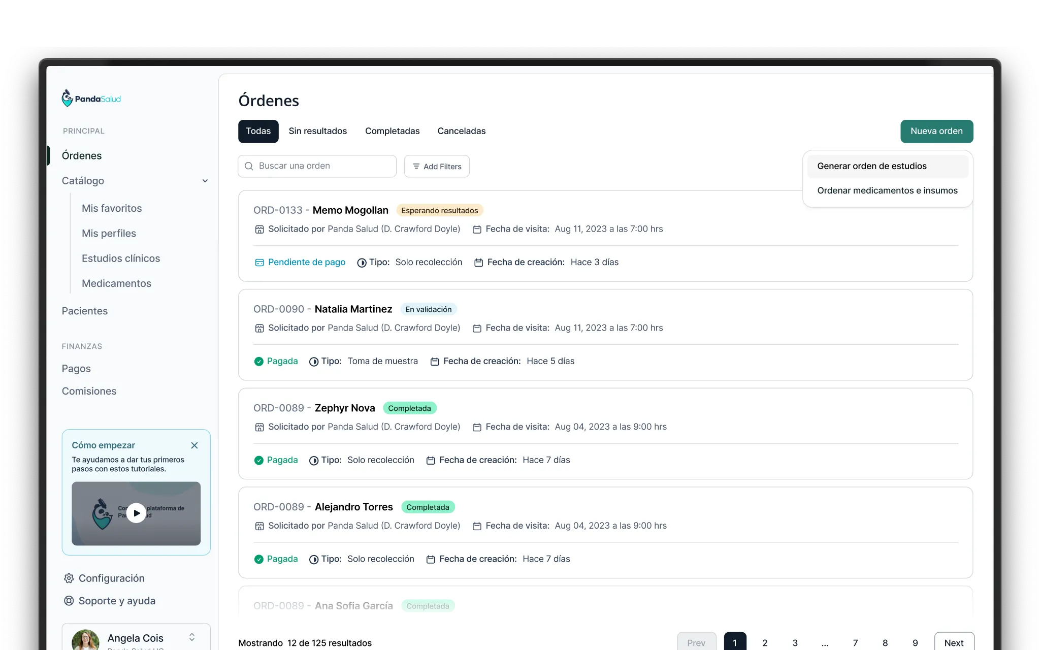 Panel de Análisis Clínicos