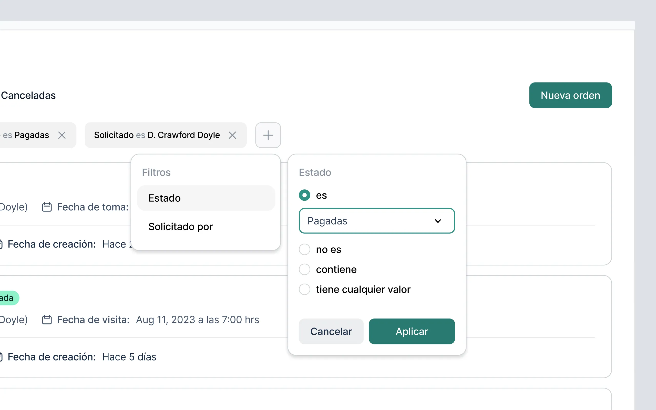 Filtra las solicitudes fácilmente